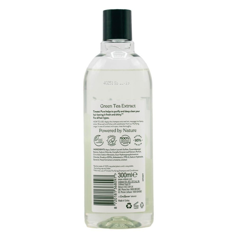 12PK Timotei Pure Purifying Shampoo 300ml Green Tea Extract Hair Nourishing