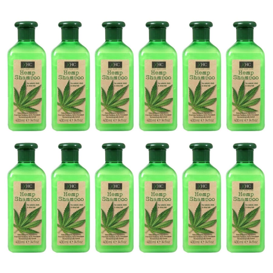 12PK XHC Natural Organic Hemp Shampoo For Sleek & Shiny Hair 400ml Paraben Free
