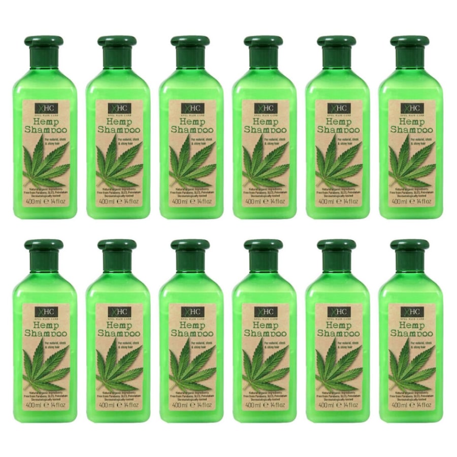 12PK XHC Natural Organic Hemp Shampoo For Sleek & Shiny Hair 400ml Paraben Free