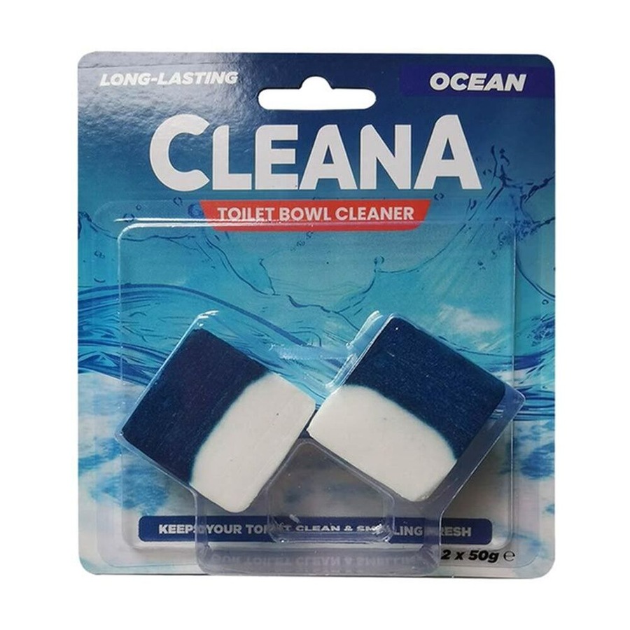 12x 2pc Cleana Toilet Bowl Cleaning Cubes Odor Remover 50g Ocean/Pine Assorted