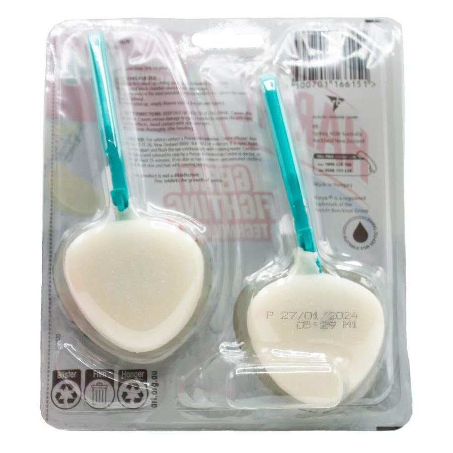 12x 2pc Harpic Bathroom Toilet Cleaner Germ Fighting Block w/ Hook Bleach Lime