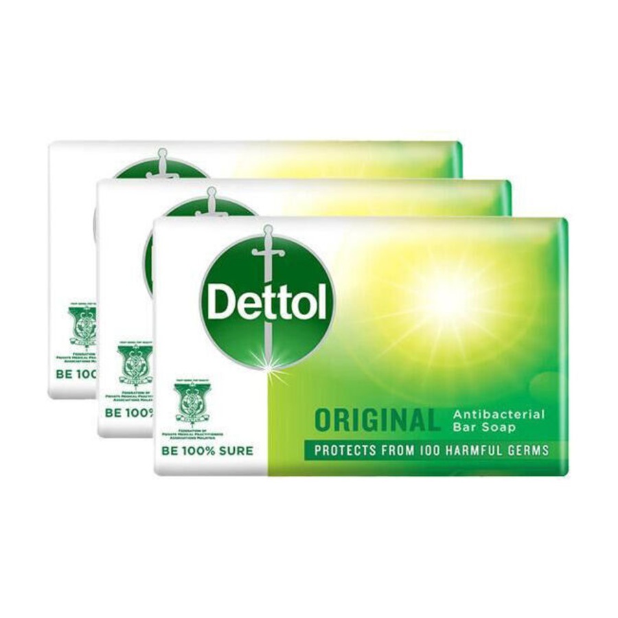 12x 3pc Dettol Antibacterial Body Bar Soap Original 60g Bath Shower Care
