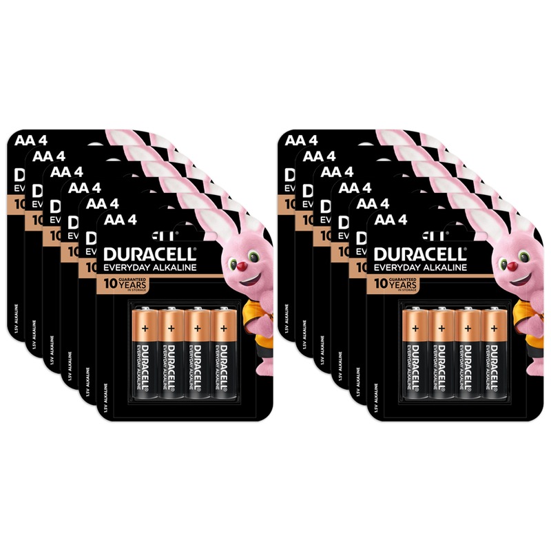 Buy 12x 4pc Duracell Everyday AA Size Alkaline Battery Pack Single Use ...