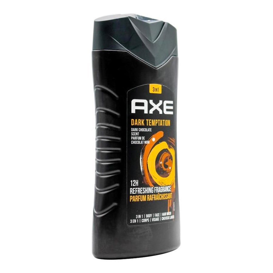 12x Axe Dark Temptation 3-in-1 Body Face Hair Wash 250ml For Men Dark Chocolate