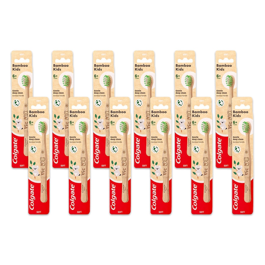 12x Colgate Toothbrush Bamboo Kids Gentle Deep Clean Oral Dental Teeth Care 6y+