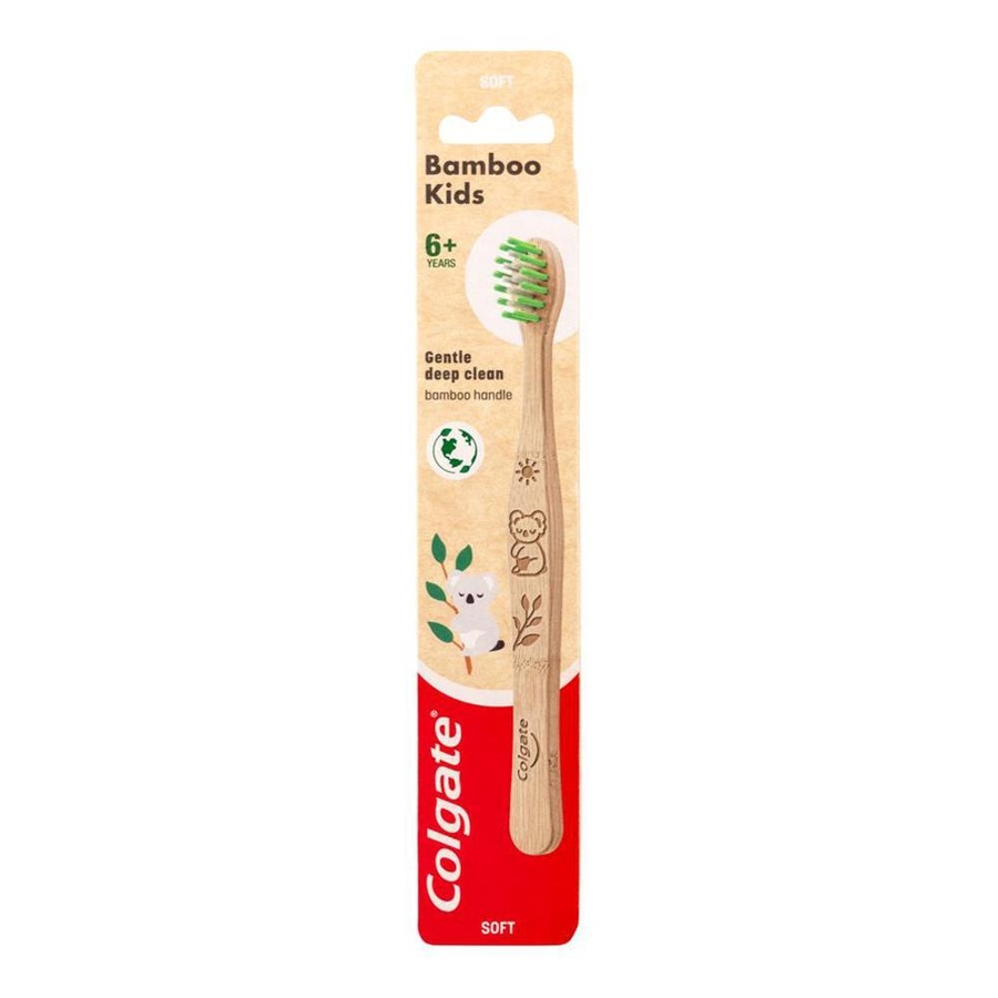 12x Colgate Toothbrush Bamboo Kids Gentle Deep Clean Oral Dental Teeth Care 6y+