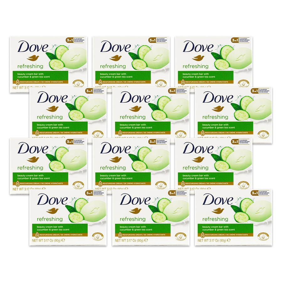12x Dove 90g Soap Beauty Cream Bar Bath Body Wash w/ Cucumber & Green Tea Scent