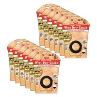 12x Jokari Wine Drip Collar/Bottle Neck Stain Catcher/Leak-Proof Ring BLK 12cm