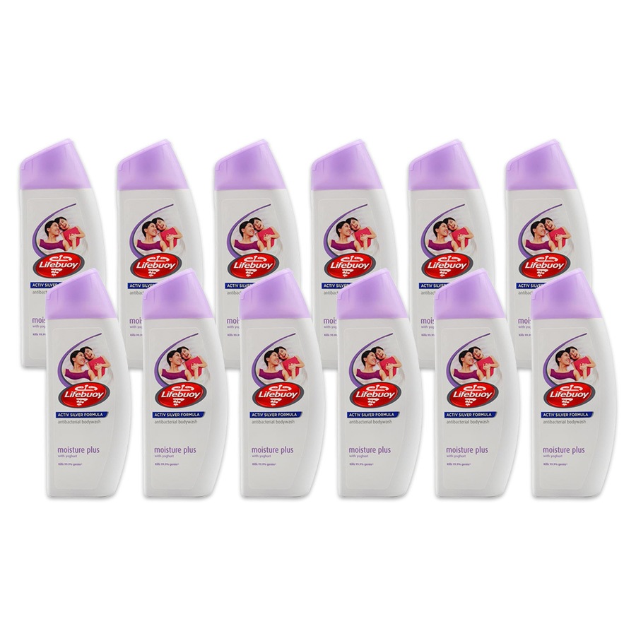 12x Lifebuoy 300ml Antibacterial Body Wash Foaming Bath Soap Moisture Plus