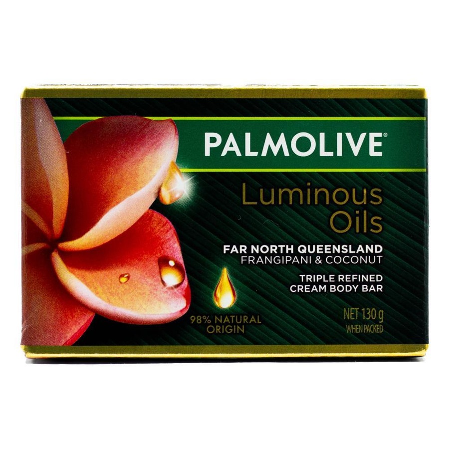 12x Palmolive 130g Bar Soap Bath Body Wash Luminous Oils Frangipani & Coconut