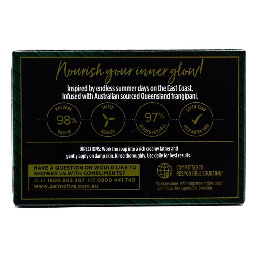 12x Palmolive 130g Bar Soap Bath Body Wash Luminous Oils Frangipani & Coconut