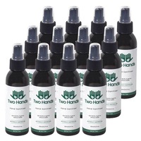 12x Two Hands 125ml Hand Sanitiser/Sanitizer Tea Tree Oil/Aloe Vera Mist Spray