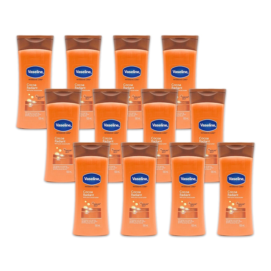 12x Vaseline 100ml Intensive Care Cream Cocoa Radiant Nourishing Body Lotion