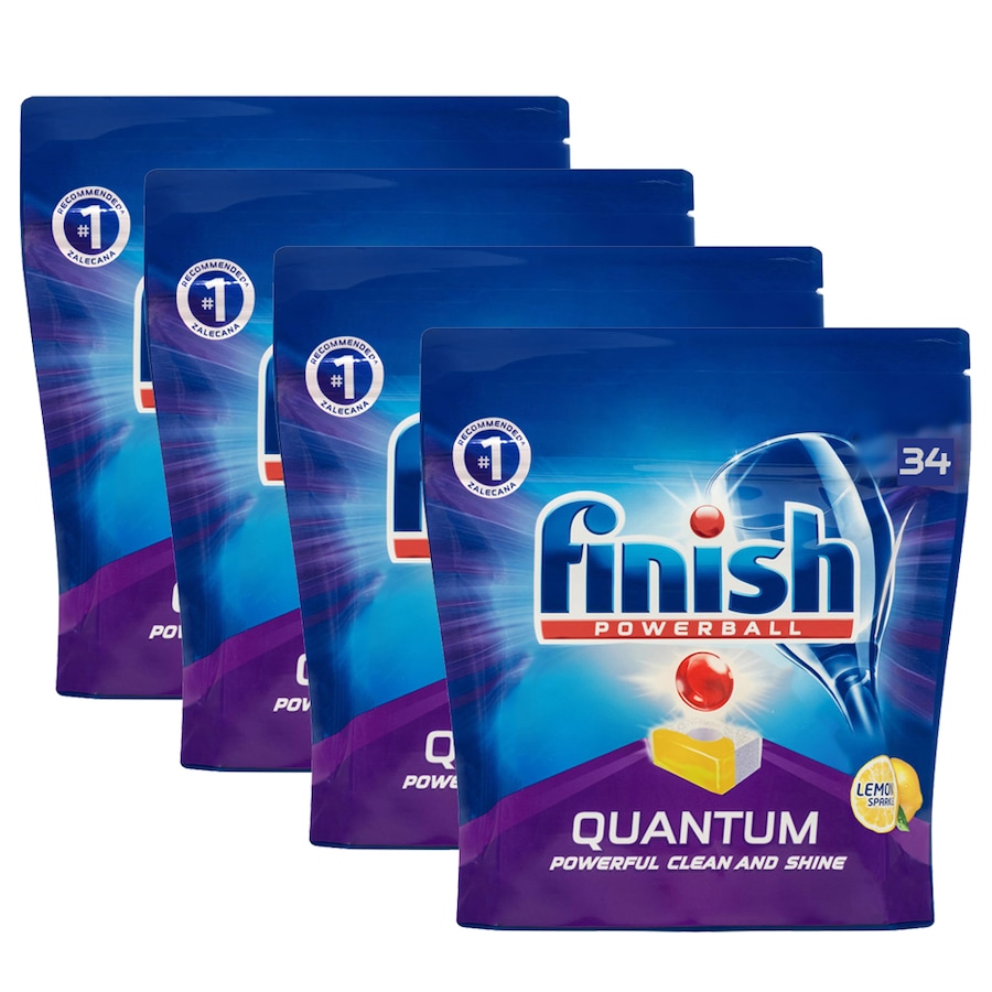 136PK Finish Powerball Quantum Lemon Sparkle Dishwashing Tablets for Dishwasher
