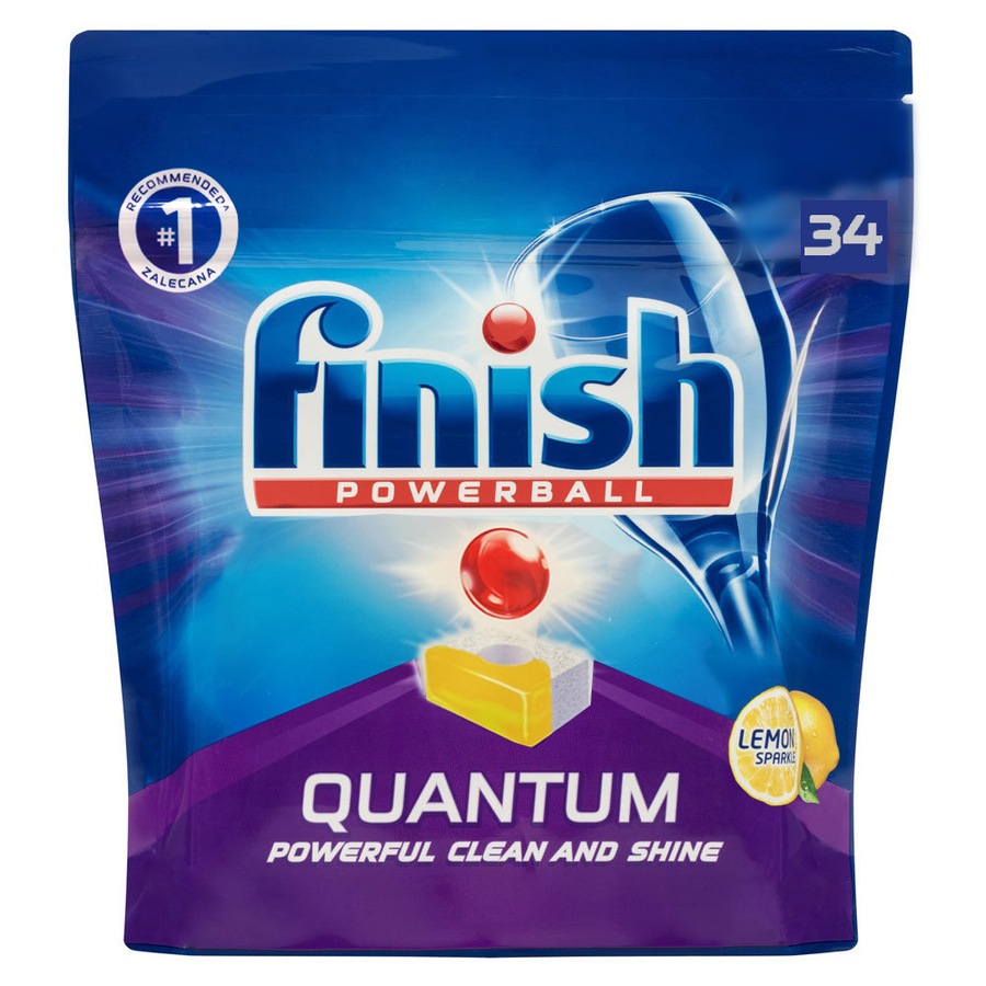 136PK Finish Powerball Quantum Lemon Sparkle Dishwashing Tablets for Dishwasher