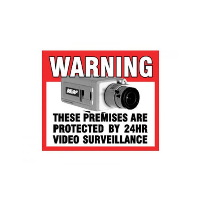 140x120mm Warning CCTV Security Camera Surveillance Sticker/Sign Front Adhesive