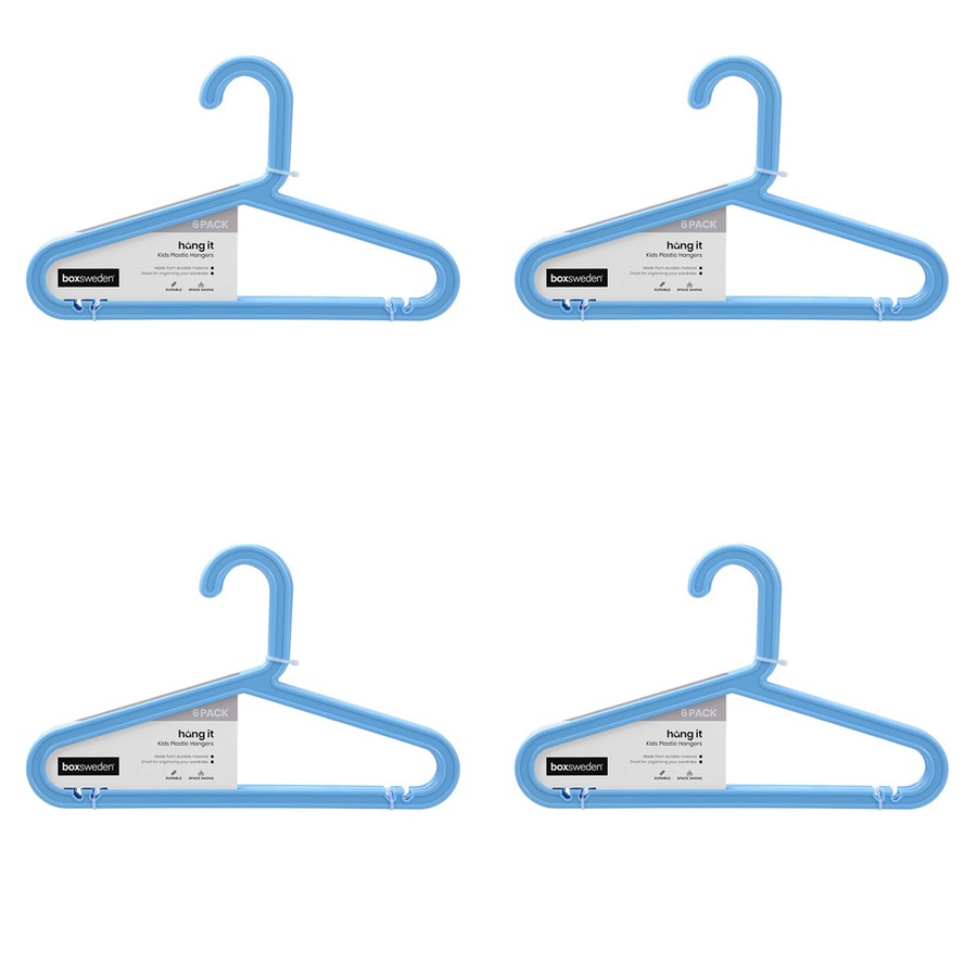 144pc Boxsweden Hangit Kids Strong Plastic Hanger Clothes Home 34cm - Assorted