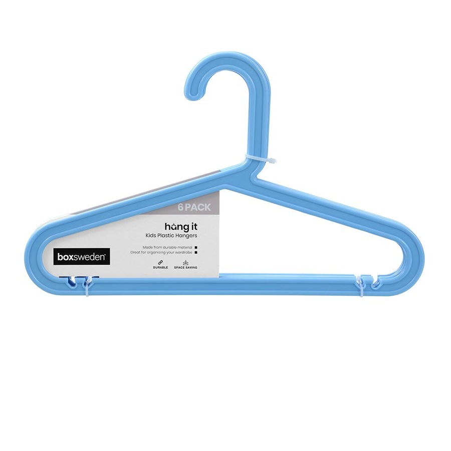 144pc Boxsweden Hangit Kids Strong Plastic Hanger Clothes Home 34cm - Assorted