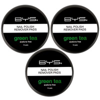 150pc BYS Green Tea Nail Polish Remover Moisturized Vitamin E Acetone Free Pads