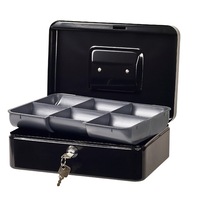 158mm Portable Sturdy Metal Cash/Money Box No.6 Organiser/Coins tray/key lock