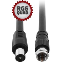 PRO2 1.5m TV Antenna Cable PAL Male to F-Type Flylead Aerial Cord Coax Lead