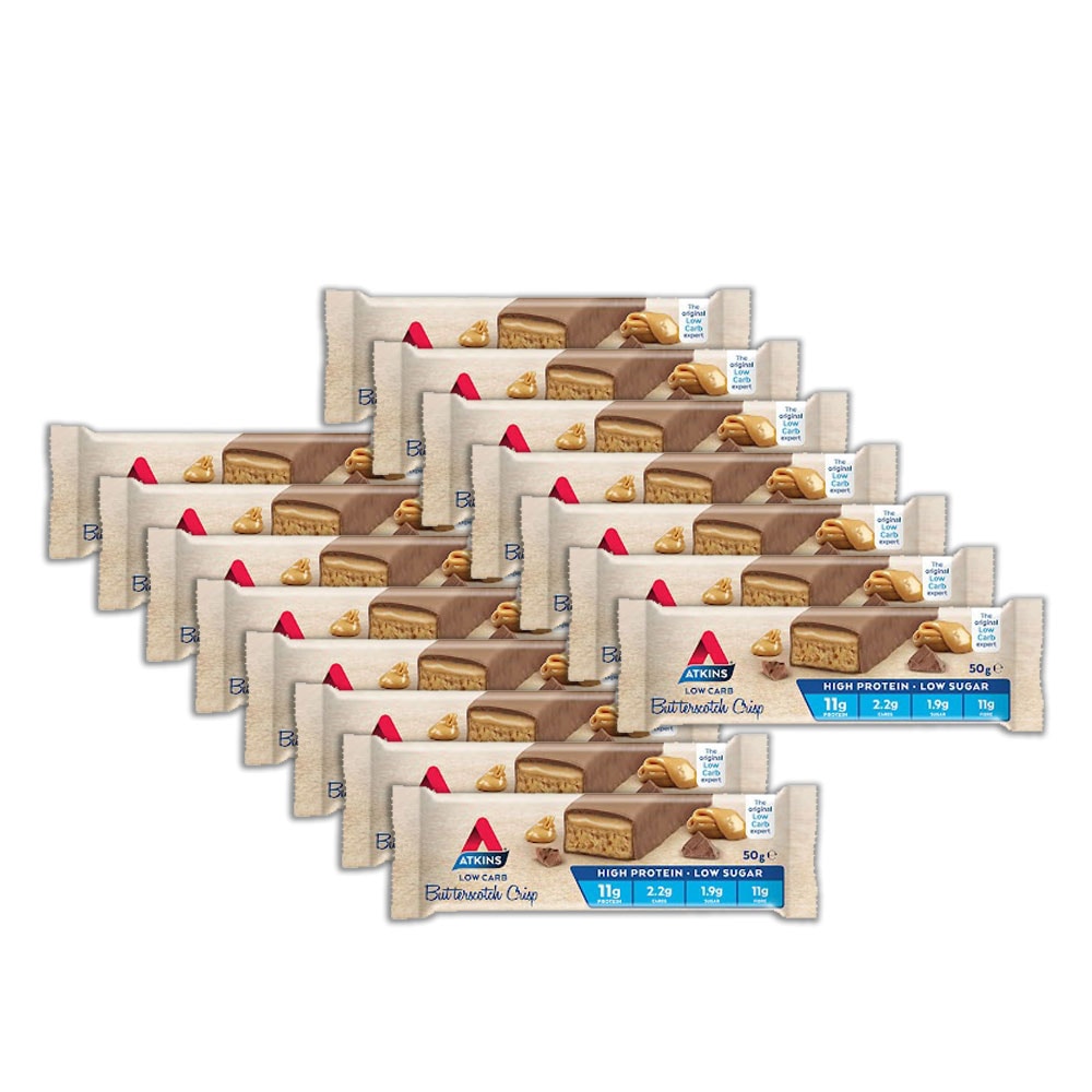 15pc Atkins 50g Advantage High Protein/Low Sugar Bar Butterscotch Crisp Australia