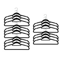15PK Boxsweden Velvet Hanger/Storage Wardrobe Organiser for Clothes/Shirt Black