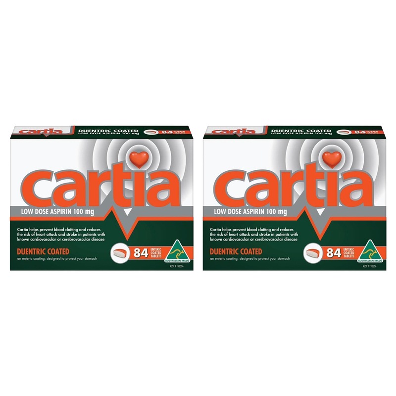 168x Cartia Low Dose 100mg Aspirin Tablets Reduces Heart Attack/Blood
