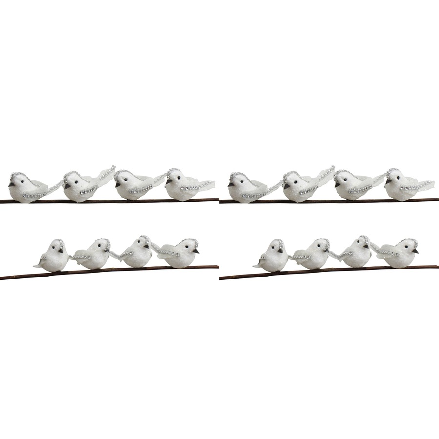 16pc LVD Clip Birds Duchess Home/Living Room Xmas Tree Ornament Decor 9cm