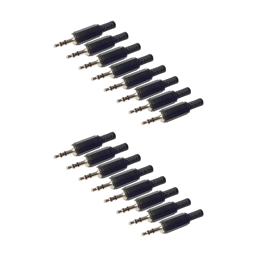 16PK 3.5mm Stereo Phono Plug Black Plastic Audio Connector Solder Jack Cable