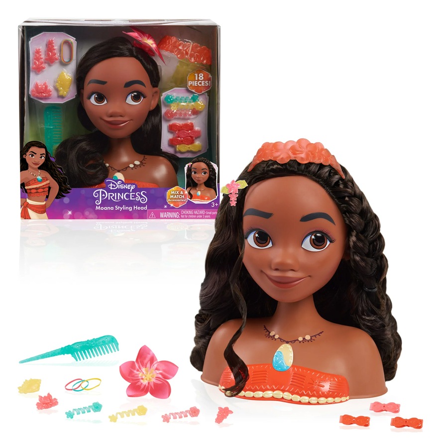 18pc Disney Princess Moana Styling Head Kids/Childrens Interactive Play Toy 3+