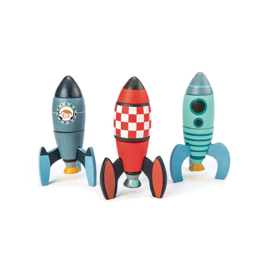 18pc Tender Leaf Toys Rocket Construction Set Kids/Children Wooden Toy 3y+
