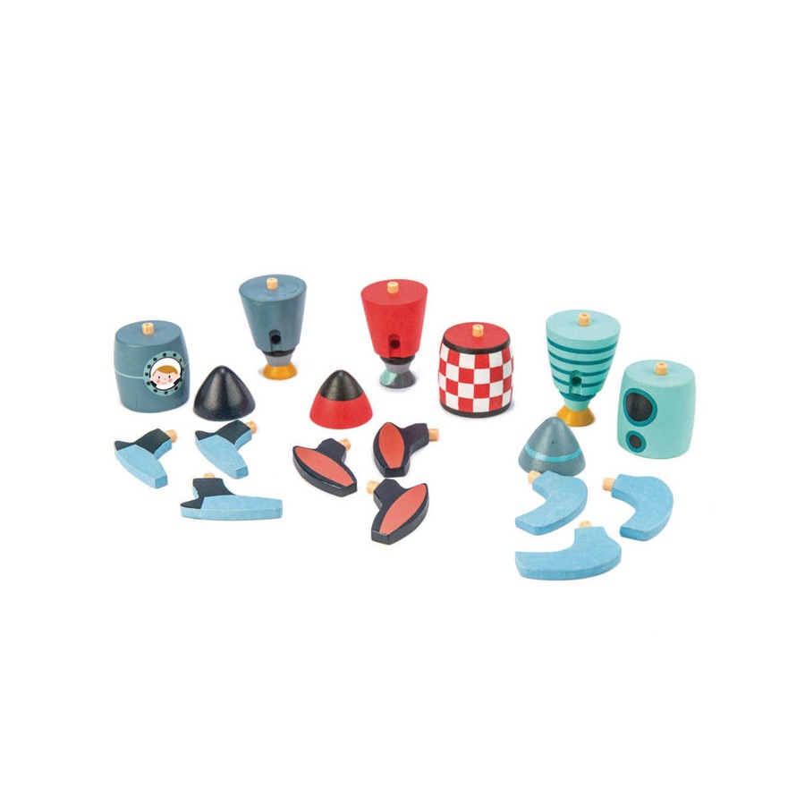 18pc Tender Leaf Toys Rocket Construction Set Kids/Children Wooden Toy 3y+