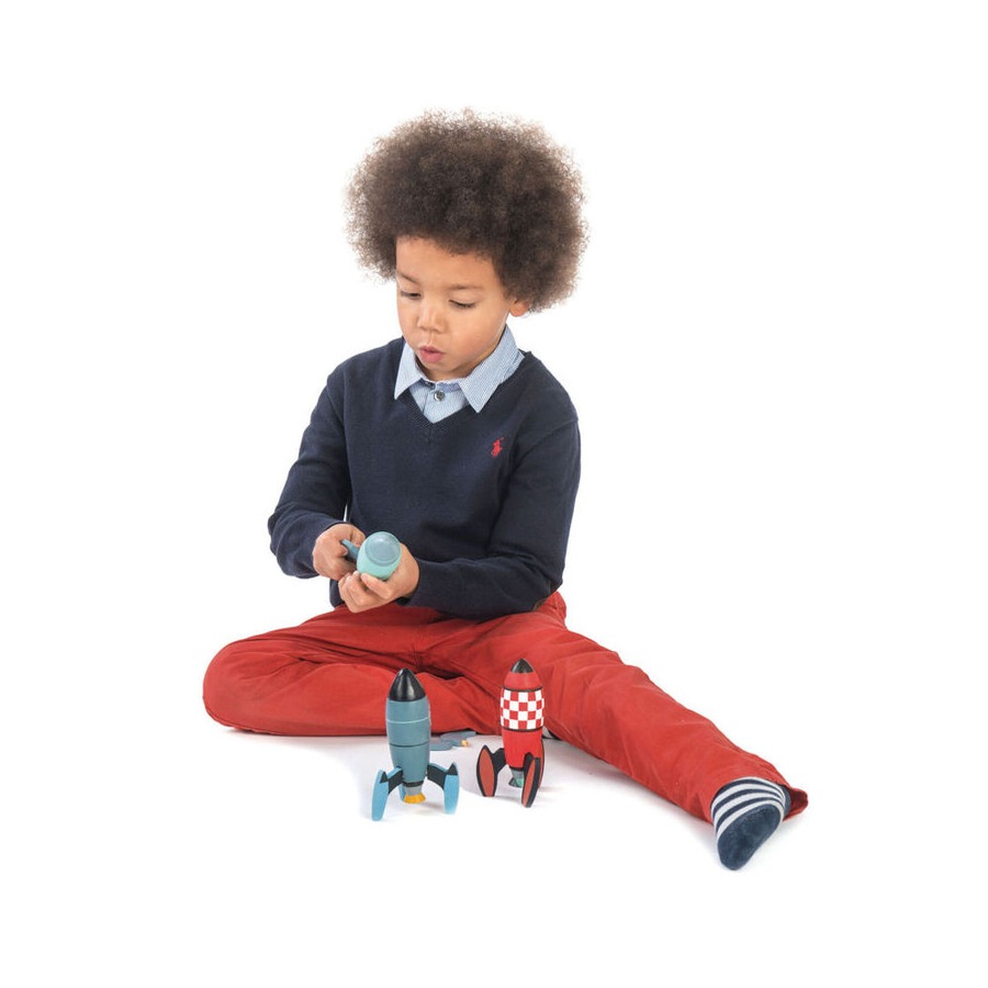 18pc Tender Leaf Toys Rocket Construction Set Kids/Children Wooden Toy 3y+