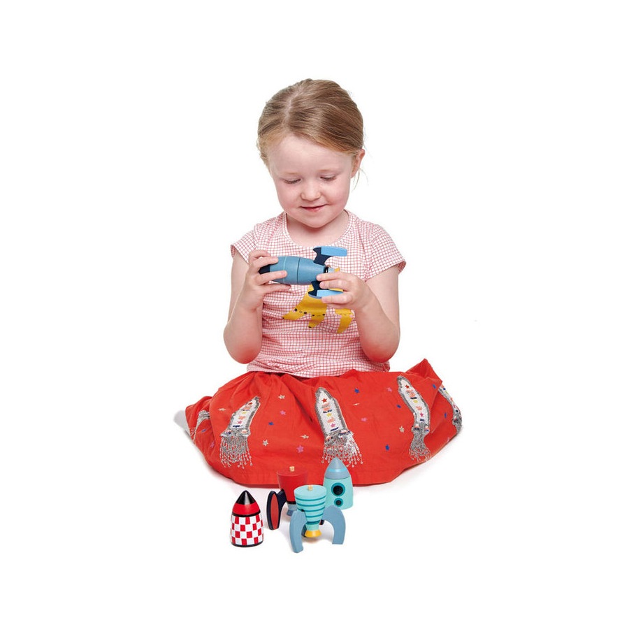 18pc Tender Leaf Toys Rocket Construction Set Kids/Children Wooden Toy 3y+