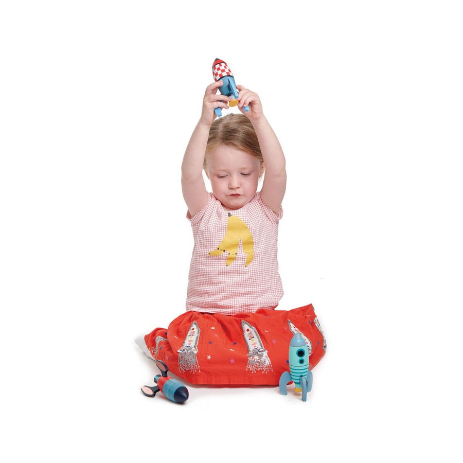 18pc Tender Leaf Toys Rocket Construction Set Kids/Children Wooden Toy 3y+