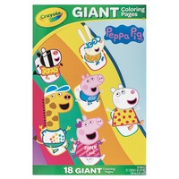18pg Crayola 30x47cm Peppa Pig Giant Colouring Pages Activity Picture Kids 3y+