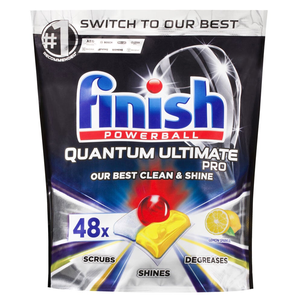 192pc Finish Powerball Quantum Ultimate Pro Tablets for Dishwasher Lemon Sparkle 
