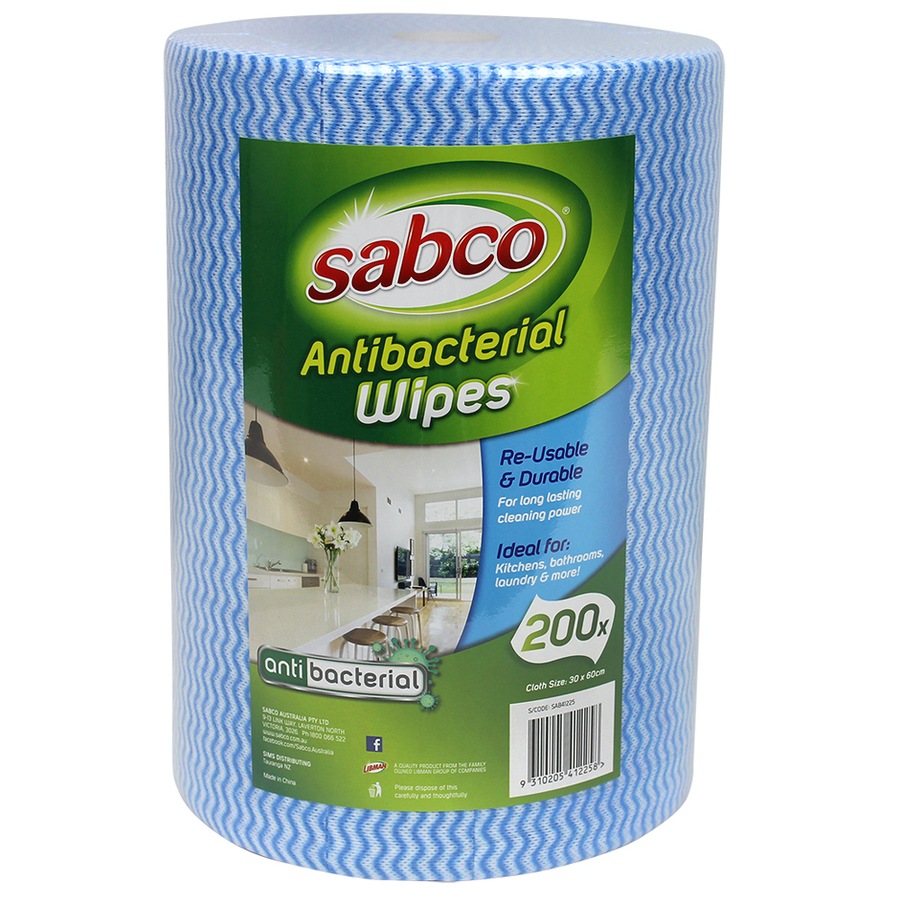 Buy 200pc Sabco Professional Antibacterial Wet Wipes 30x60cm ...