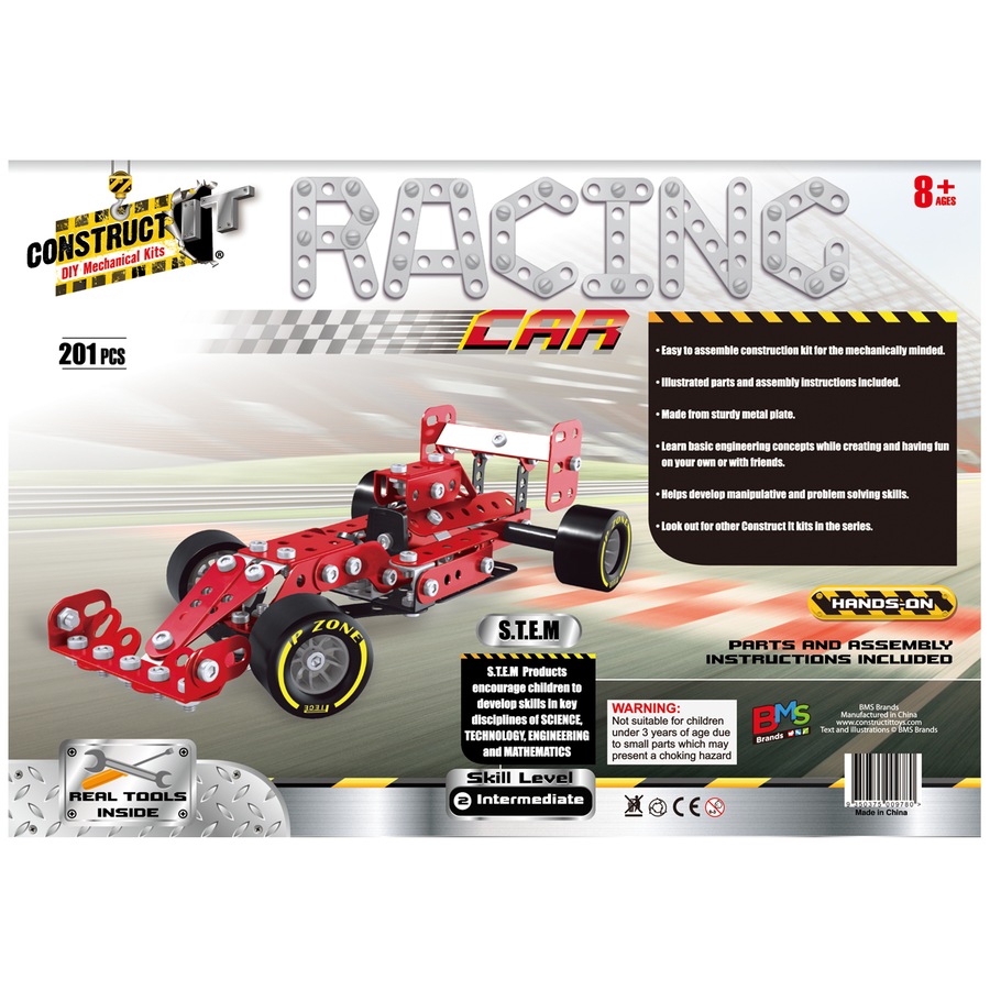 Buy 201pc Construct IT DIY Racing Car F1 Toy w/Tools STEM Build ...