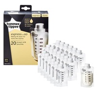 20PK Tommee Tippee 180ml Baby Breast Milk Pouches BPA Free Storage Bags Clear