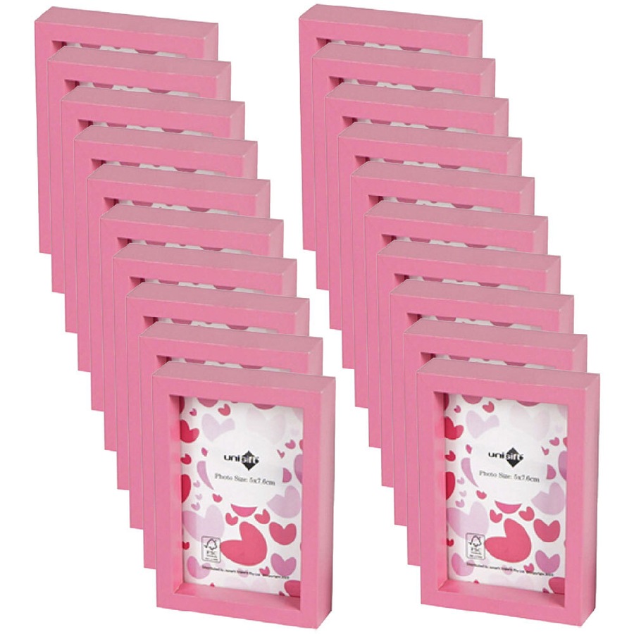 20x Unigift 5x8cm Acrylic Mini Photo Frame Picture Holder Coloured Assorted