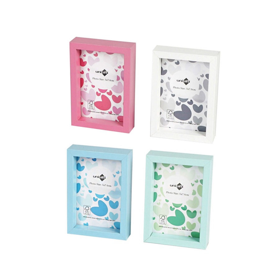 20x Unigift 5x8cm Acrylic Mini Photo Frame Picture Holder Coloured Assorted
