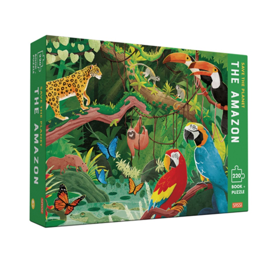 220pc Sassi Junior Save the Planet The Amazon Jigsaw Puzzle & Book Set Kids 6y+