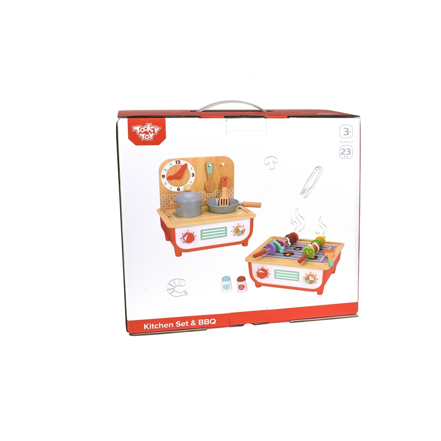 23pc Tooky Toy Imaginative Kids/Children's Creative Kitchen Set & Bbq Kids 3+