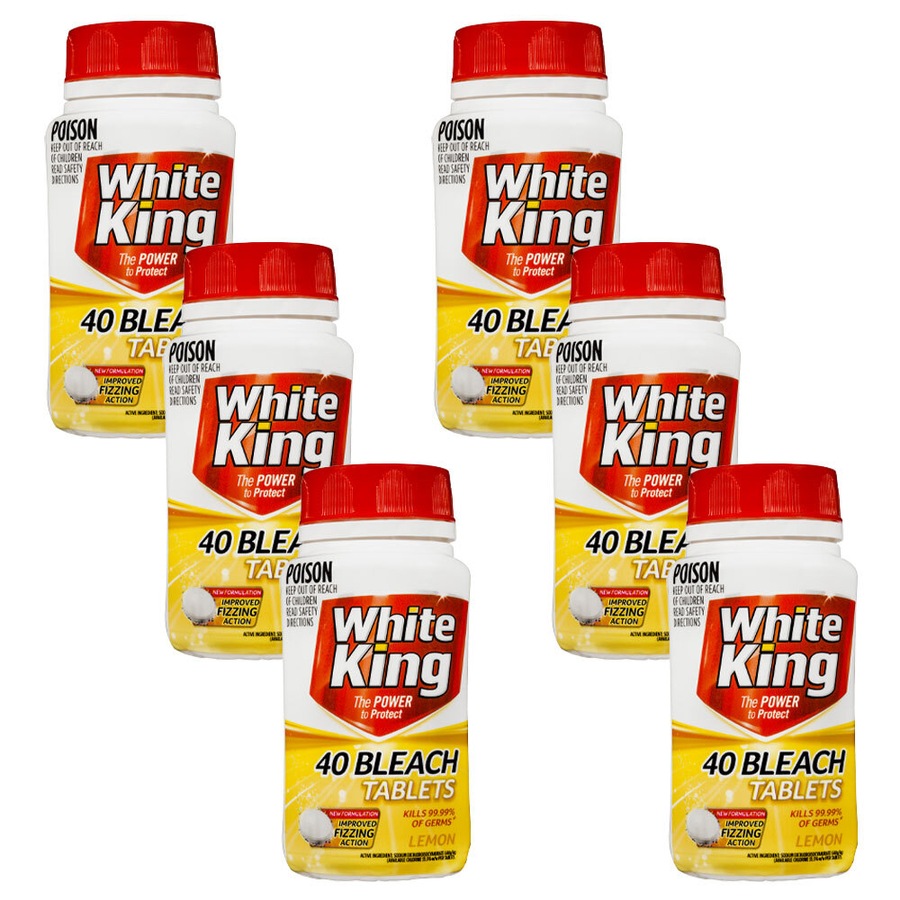 240pc White King Home Multi Purpose Fizzing Bleach Cleaning Tablets Lemon