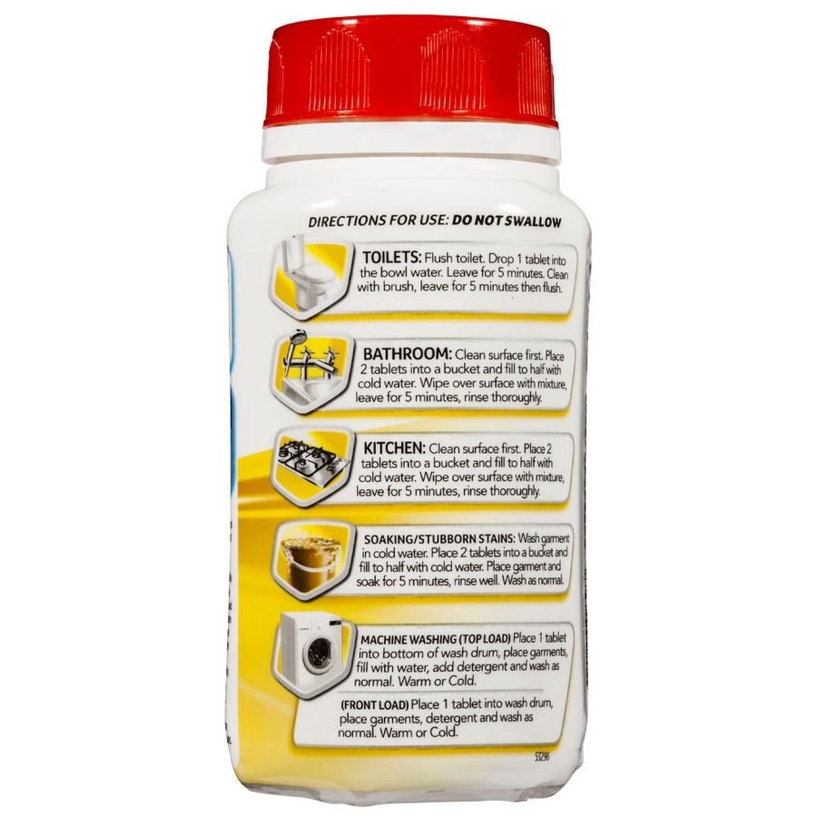 240pc White King Home Multi Purpose Fizzing Bleach Cleaning Tablets Lemon