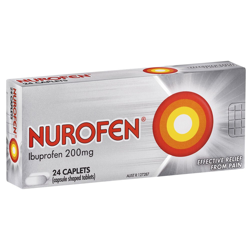 24pc Nurofen Ibuprofen 200mg Caplets Pain/Inflammation Relief/Reduce Fever