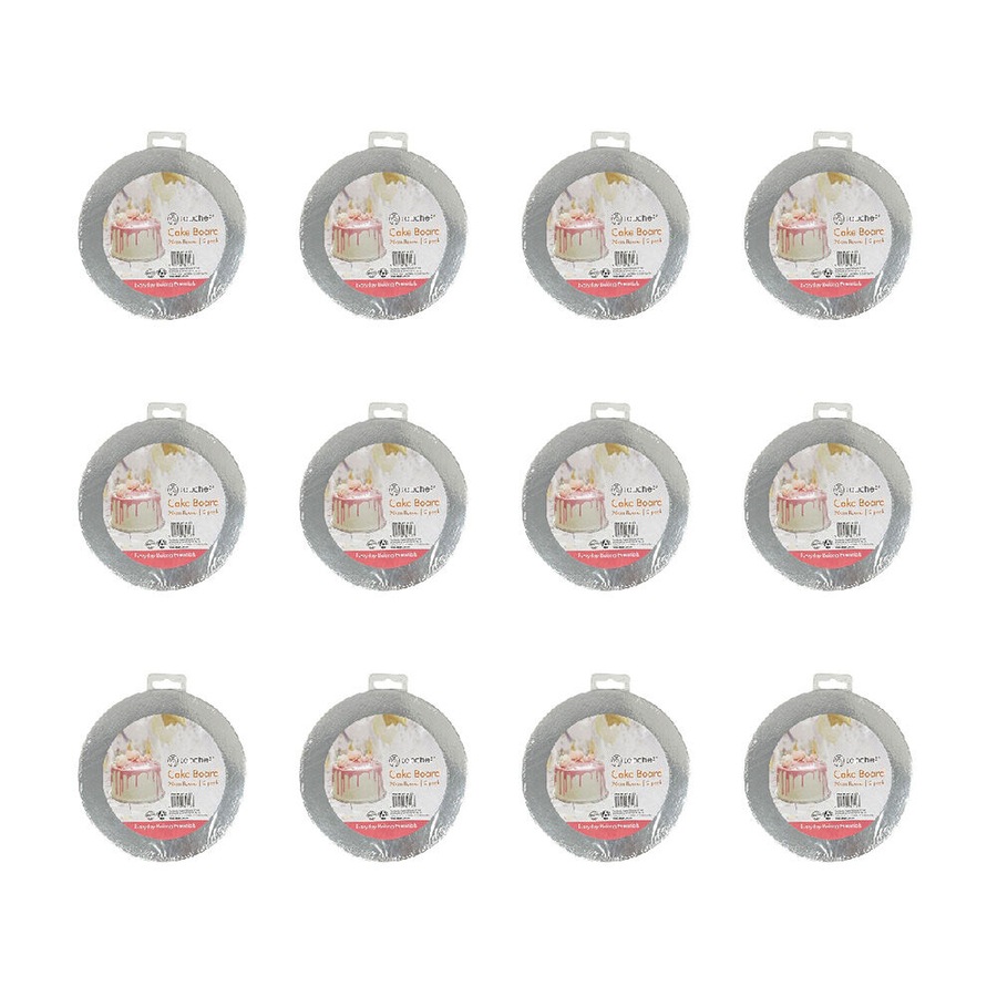 24pc Topchef Round Cake Board Home/Kitchen Baking Pastry Accessory Grey 20cm