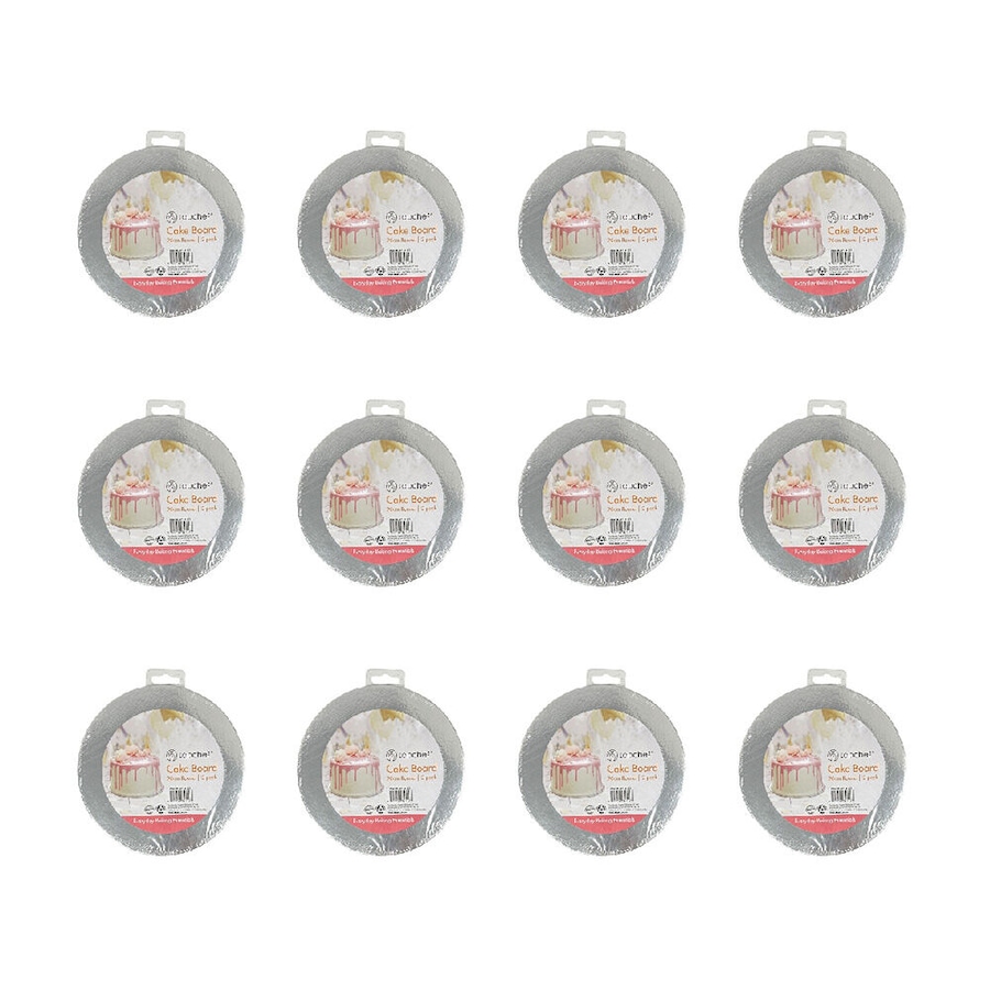 24pc Topchef Round Cake Board Home/Kitchen Baking Pastry Accessory Grey 20cm